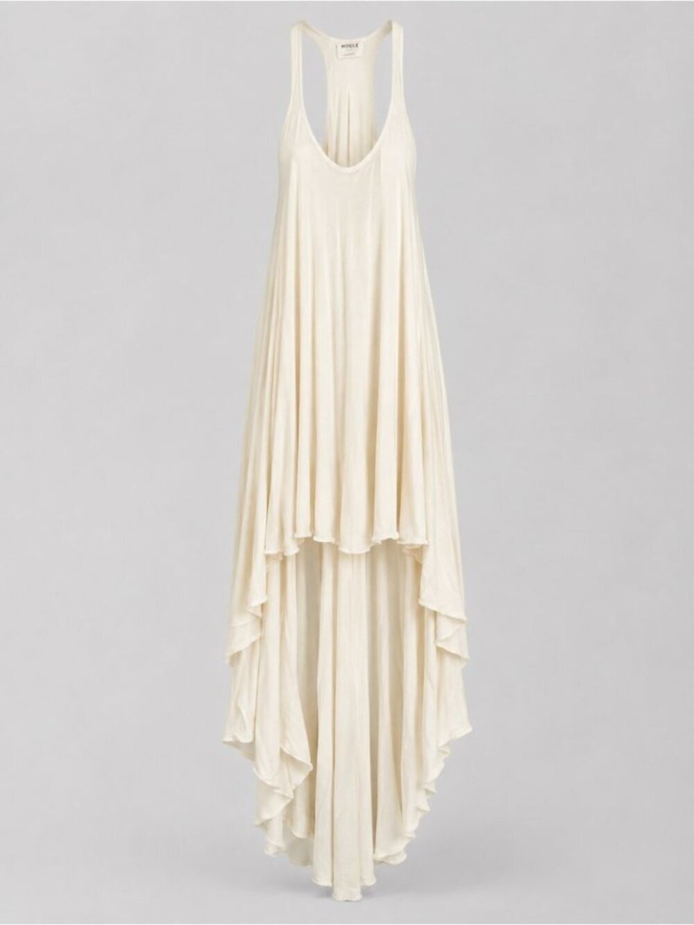 Moule Gorfam Ivory Layered Drape Maxi Dress Boho Festival Beach One Size Resort